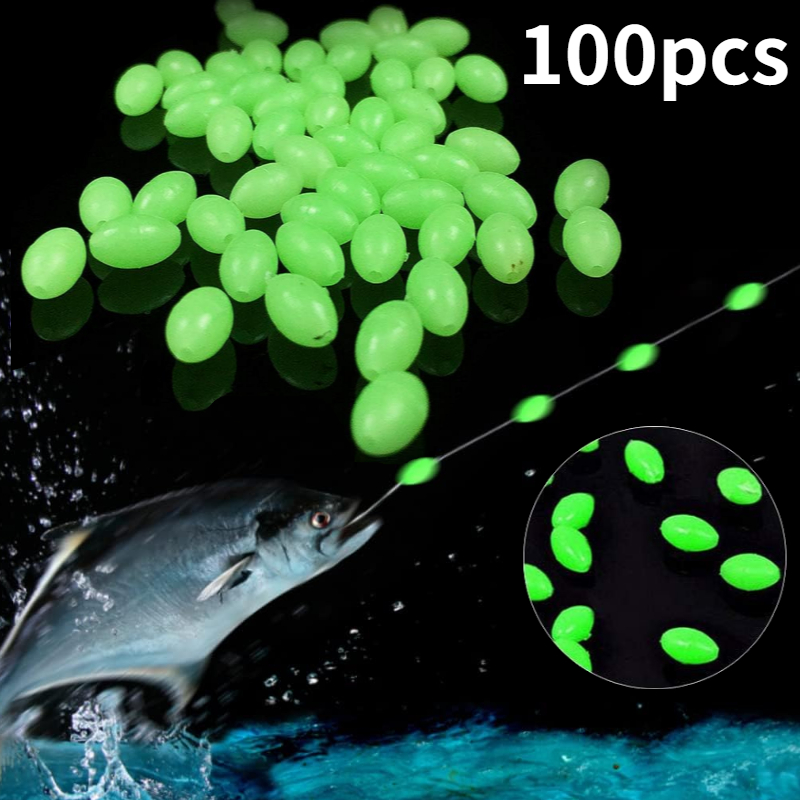 Night Float Fishing - 100pcs/lot Oval Night Luminous Fishing Beads