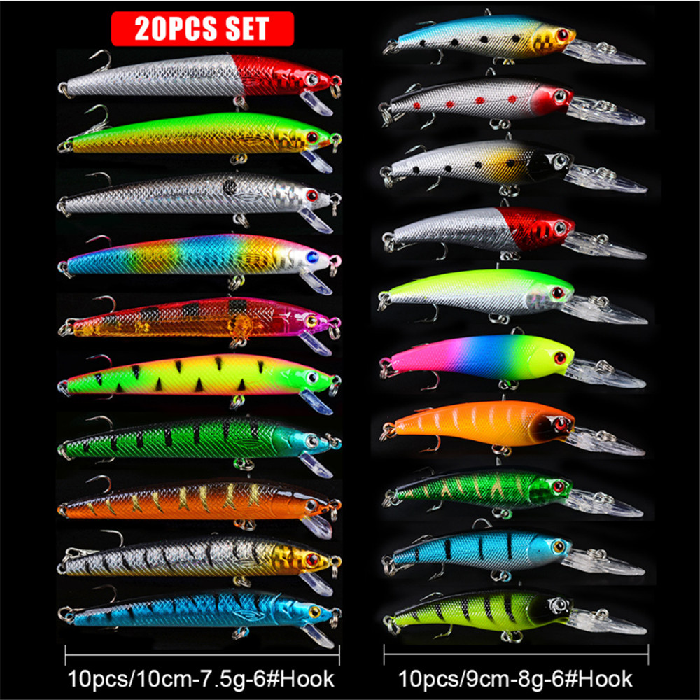 20 Cái/lốc Minnow Mồi Câu Cá B - đánh giá và giá Fishing Equipment Kit