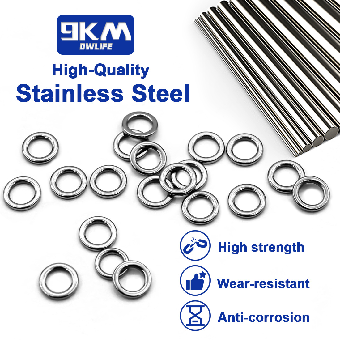 9KM Solid Ring Fishing 50pcs S - đánh giá và giá Fishing Equipment Basics