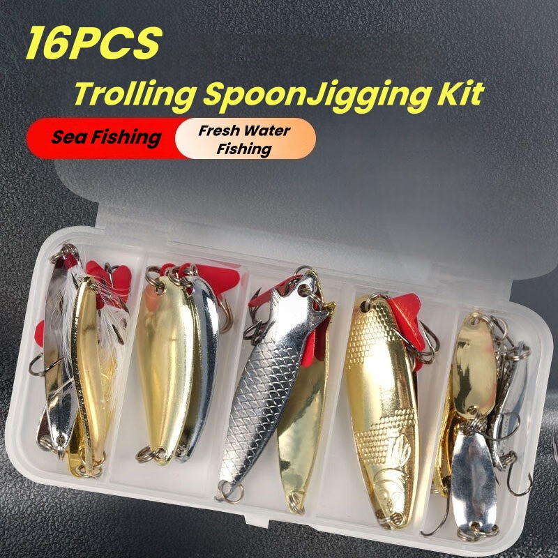 Fishing Lure Kit 16 Pcs Sets T - đánh giá và giá Fishing Equipment Kit
