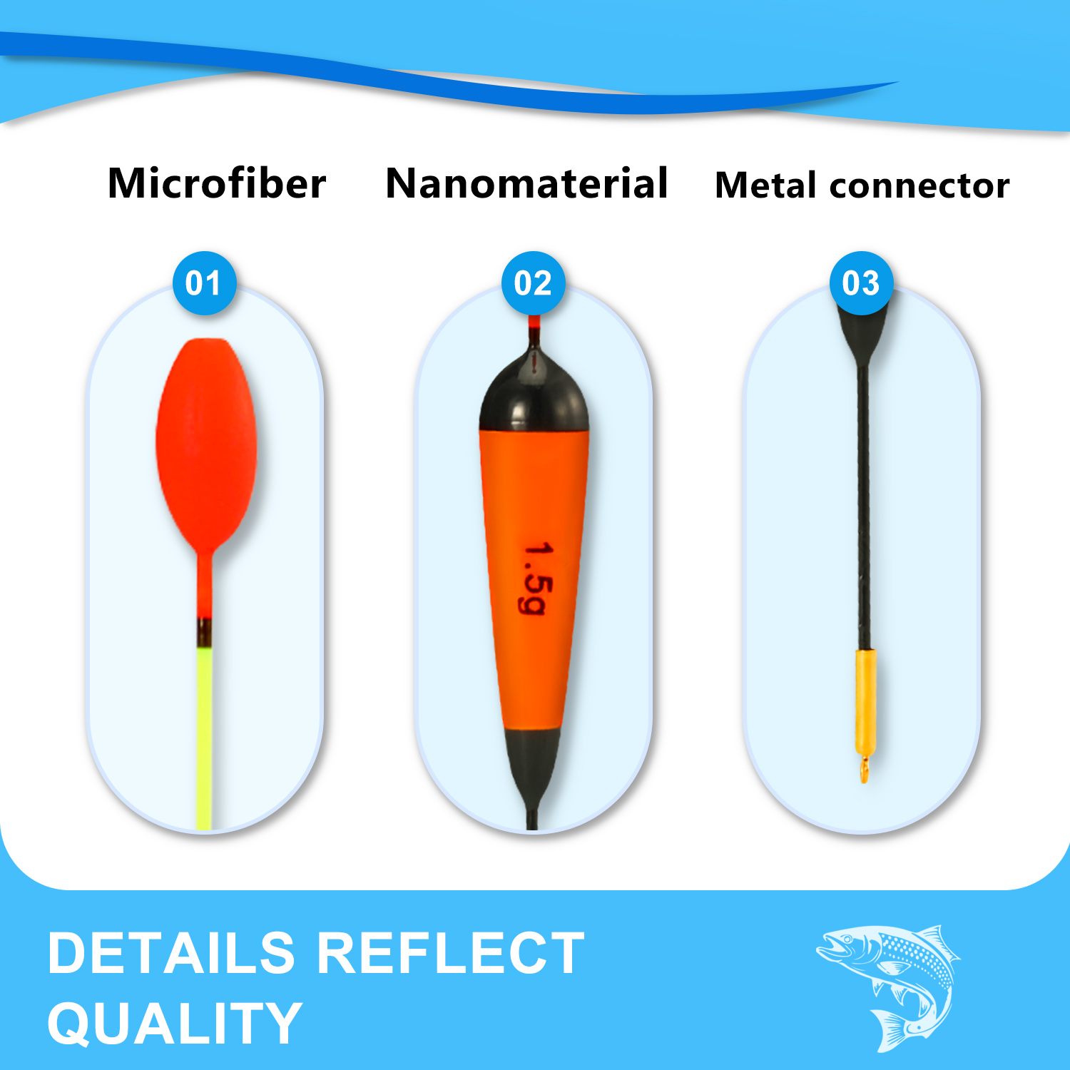 EVA Fishing Float Set 10pc 1.5 - đánh giá và giá Fishing Equipment Kit
